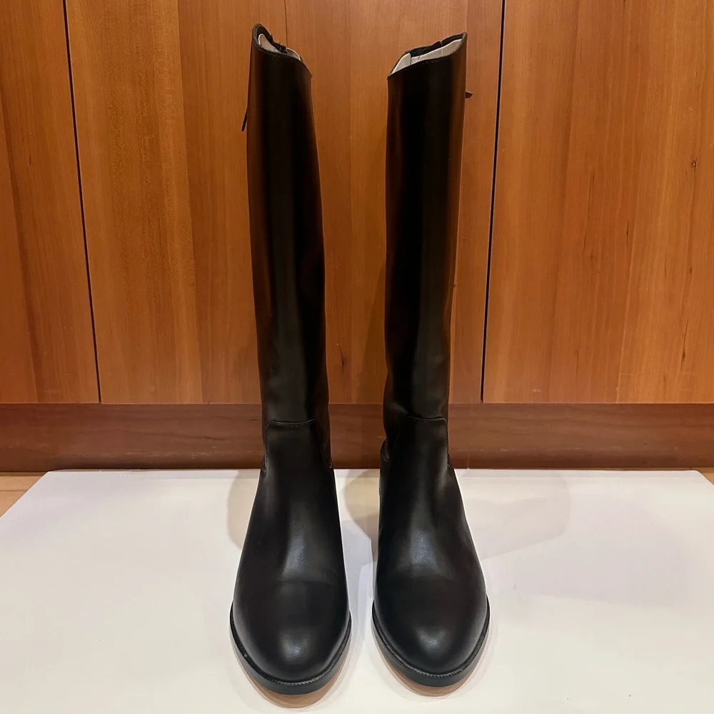 NWOT Cole Haan Black Knee-High Boots - Classic Minimalist - Picture 1 of 10